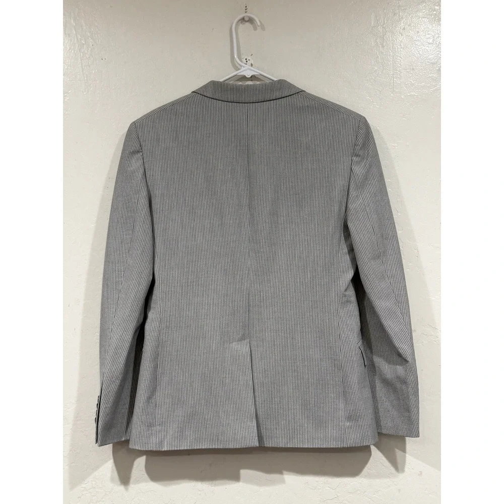 Armani Exchange Men Grey Striped Blazer Jacket 36 Short European Fabric Slim